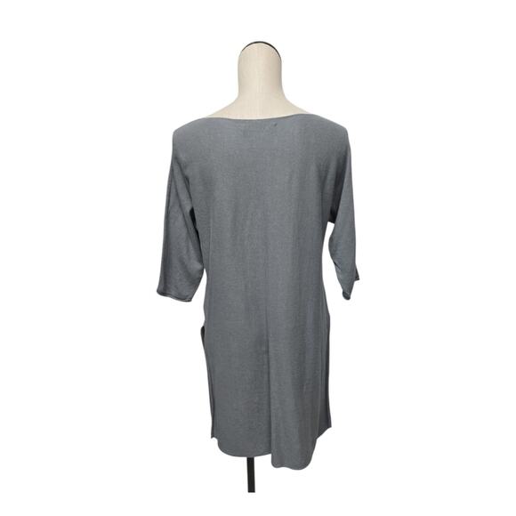 Peruvian Connection Tunic Top Womens Size Small Grey Pima Cotton Linen Knit - Picture 2 of 10